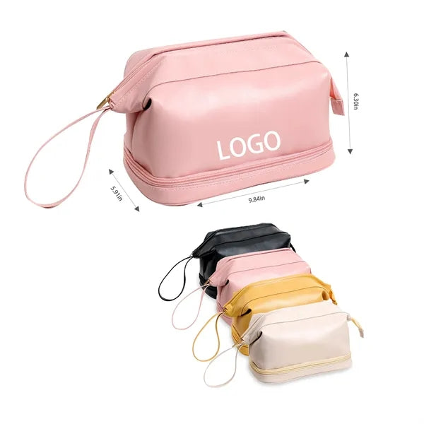Double Layer Portable PU Makeup bag