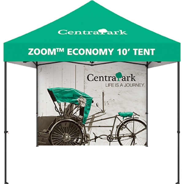 10' Zoom Economy Outdoor Tent Custom Printed Backwall