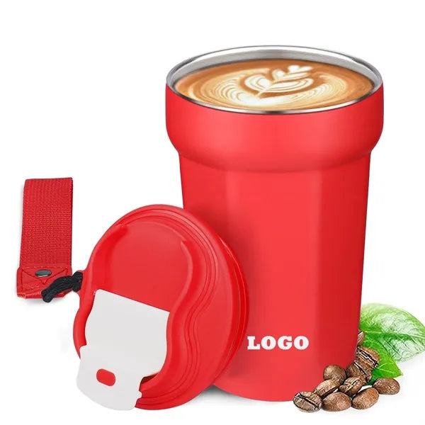 450ml Coffee Mug with Leakproof Lid and Carrying Strap