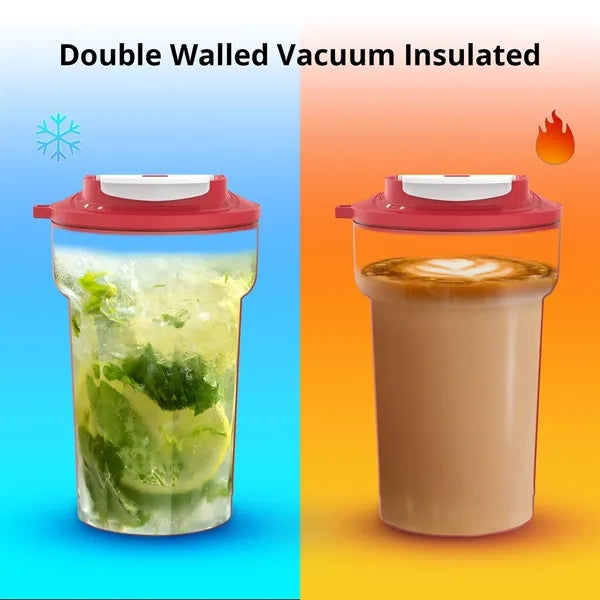 450ml Coffee Mug with Leakproof Lid and Carrying Strap