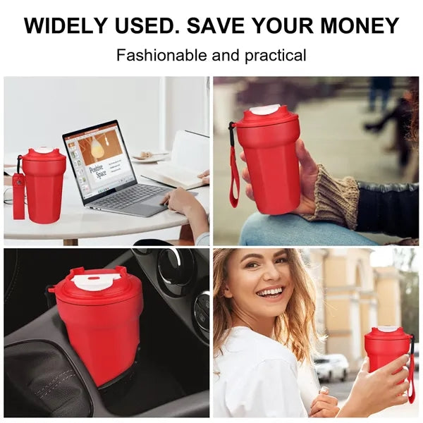 450ml Coffee Mug with Leakproof Lid and Carrying Strap