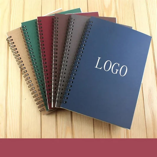 A5 Spiral Notebook Ruled Hard Kraft Cover 60 Sheets