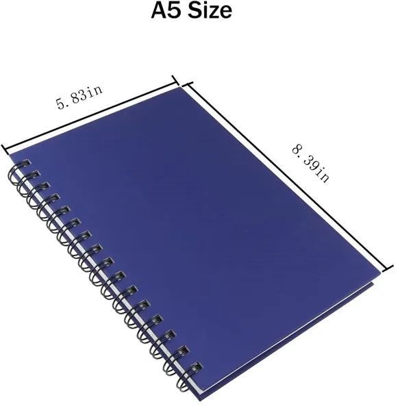 A5 Spiral Notebook Ruled Hard Kraft Cover 60 Sheets