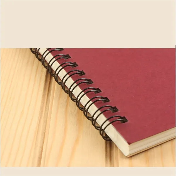 A5 Spiral Notebook Ruled Hard Kraft Cover 60 Sheets