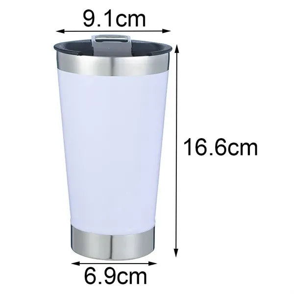 16oz Stainless Steel Cups with Lid