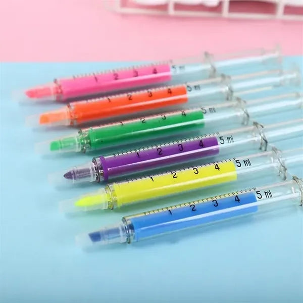 Syringe Ball Pens With Highlighter