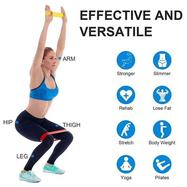Fitness Yoga Exercise Resistance Loop Band 5 Pieces Set