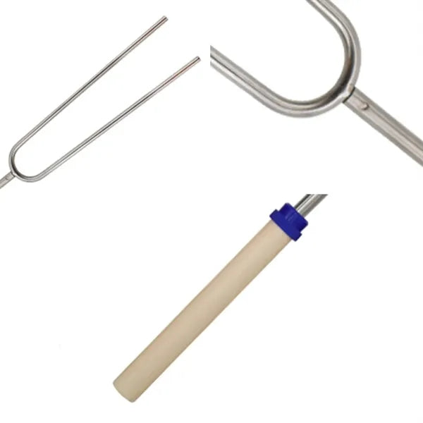 Telescopic Wooden Handle Stainless Baking Fork
