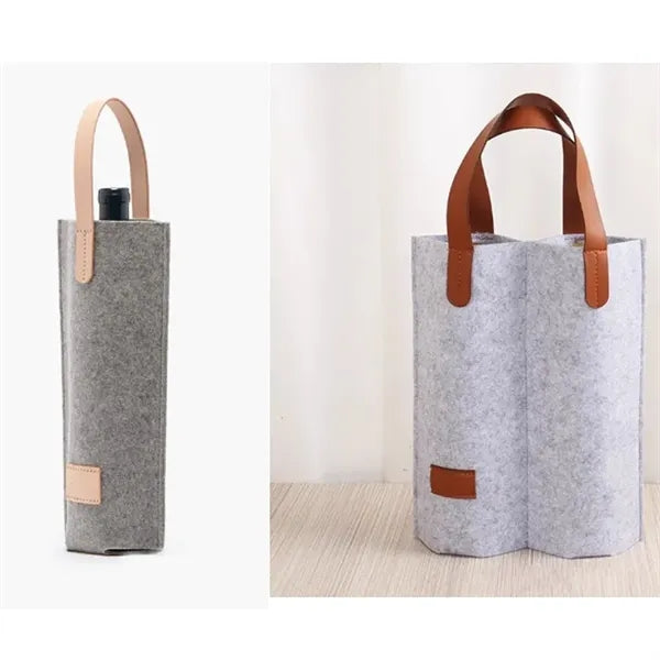 Wine Felt Bag Single Bottle Carrier Tote