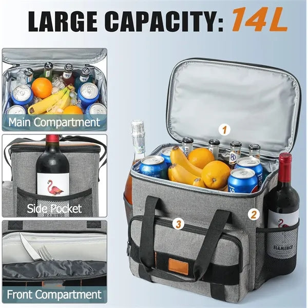 Collapsible Small Cooler Bags 14L Soft Sided Leakproof Lunch