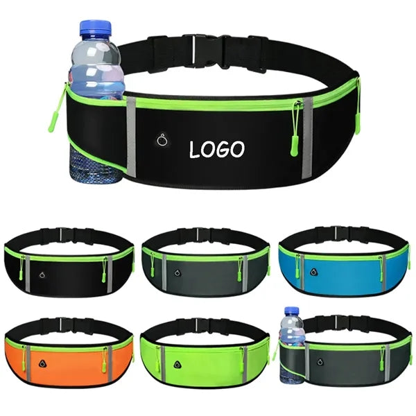 Running Belt Waist Fanny Pack Bag with Bottle Holder