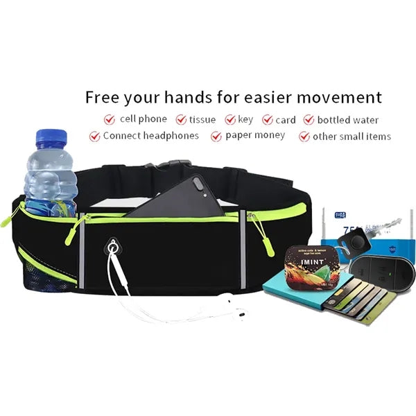 Running Belt Waist Fanny Pack Bag with Bottle Holder