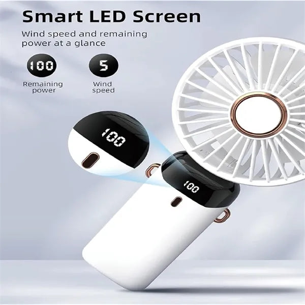 4200mAh Battery Operated Fan 5 Speeds&Digital Display