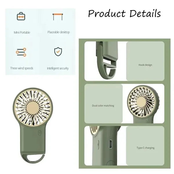 Portable Mini USB Fan with Hook
