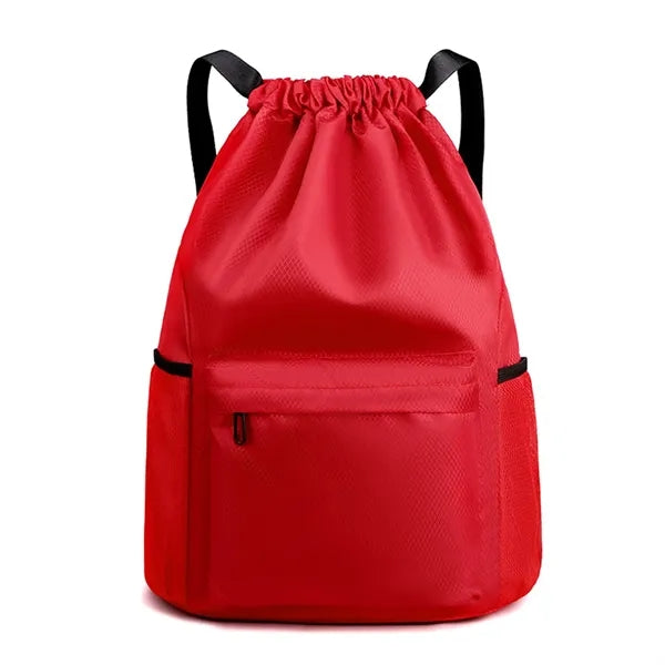 Drawstring Backpack with Front Zip Pocket