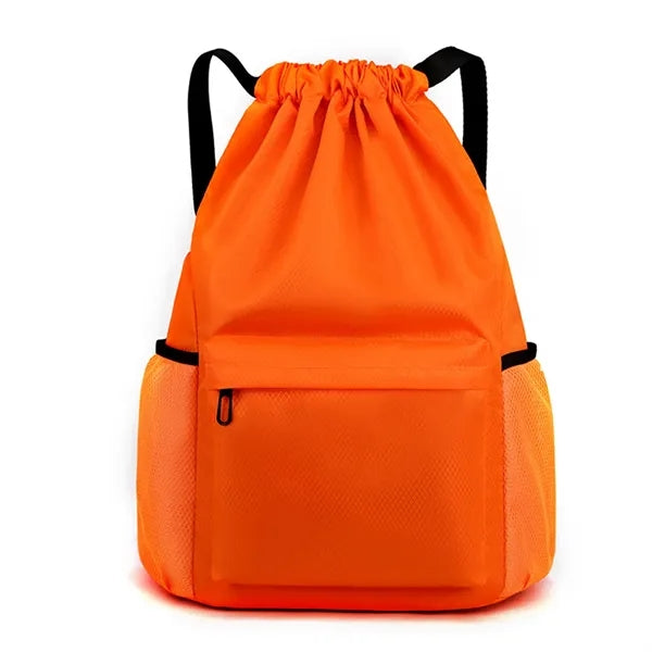 Drawstring Backpack with Front Zip Pocket
