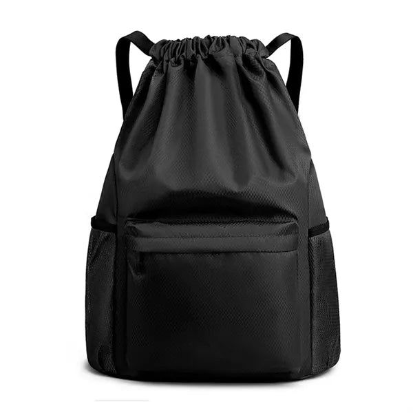 Drawstring Backpack with Front Zip Pocket