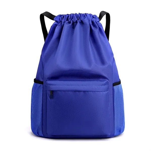 Drawstring Backpack with Front Zip Pocket
