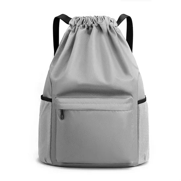 Drawstring Backpack with Front Zip Pocket