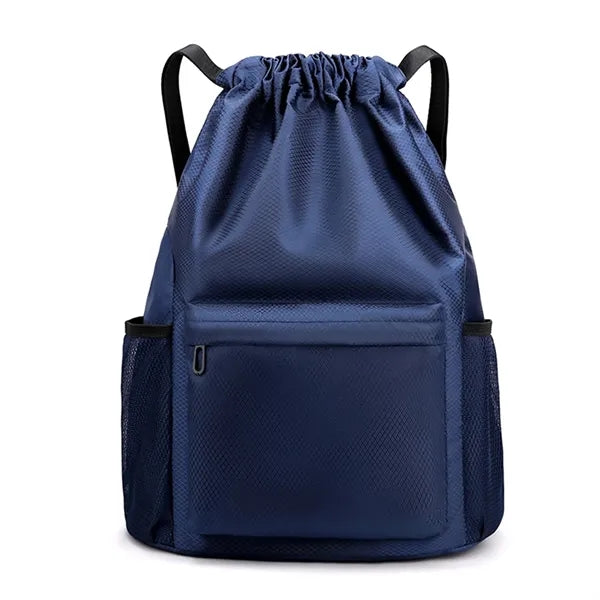 Drawstring Backpack with Front Zip Pocket
