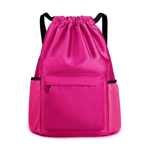 Drawstring Backpack with Front Zip Pocket