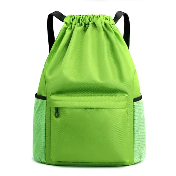 Drawstring Backpack with Front Zip Pocket