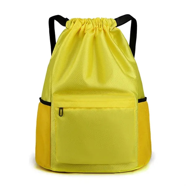 Drawstring Backpack with Front Zip Pocket