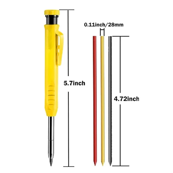 Solid Carpenter Pencil with Built-in Sharpener