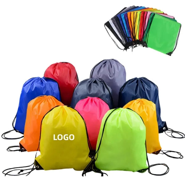 Colorful Polyester Sports Drawstring Backpacks