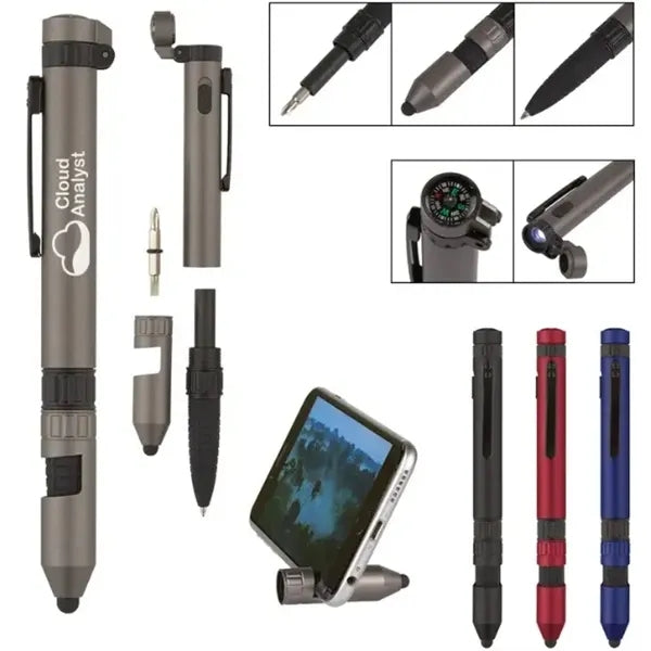 6 in 1 LED Stylus Tool Pen with Phone Stand