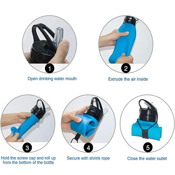 Collapsible Travel Water Bottle 21 oz 600ml