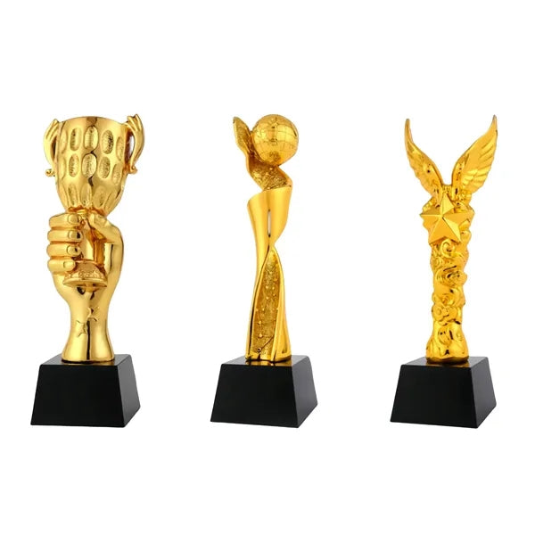 Crystal Resin Gold Plated Award Trophy For Sport Events