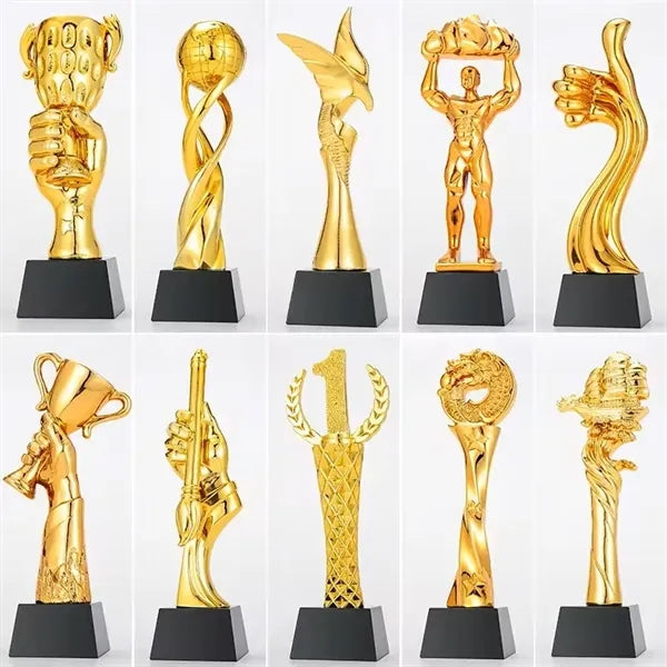 Crystal Resin Gold Plated Award Trophy For Sport Events