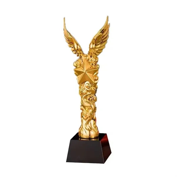 Crystal Resin Gold Plated Award Trophy For Sport Events