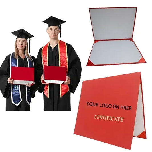 Diploma Cover Red Velvet Certificate Holder of Graduation