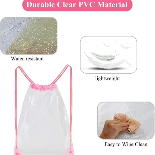 Adjustable PVC Clear Drawstring Bags Backpack
