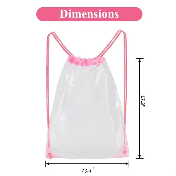 Adjustable PVC Clear Drawstring Bags Backpack