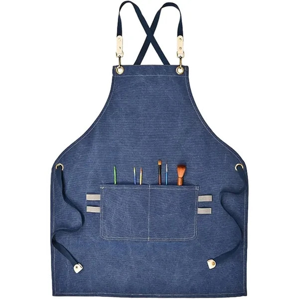 Garden Canvas Kitchen Work Cooking Chef Apron With Pockets