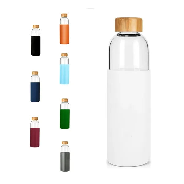 18 oz. James Glass Bottle with Bamboo Lid