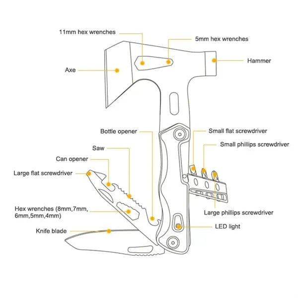 Camping Axe Hammer Multitool