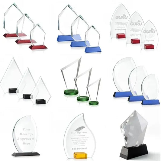 Award Craft Glass Crystal Trophy