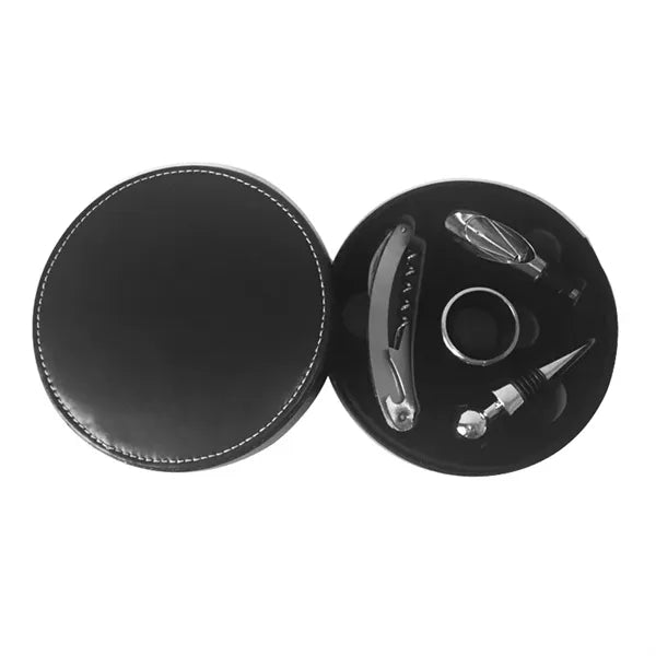With Round PU Box Wine Bottle Opener