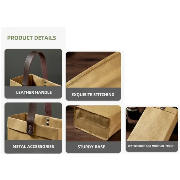 Wine Carrier Washable Kraft Paper Tote Gift Bag