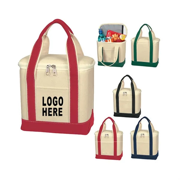 Patchwork Canvas Cooler Lunch Bag