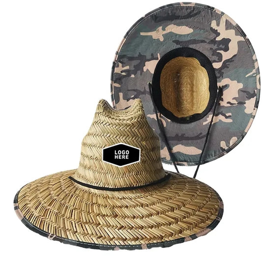 Handwoven Straw Sun Hat with Adjustable Bead Closure