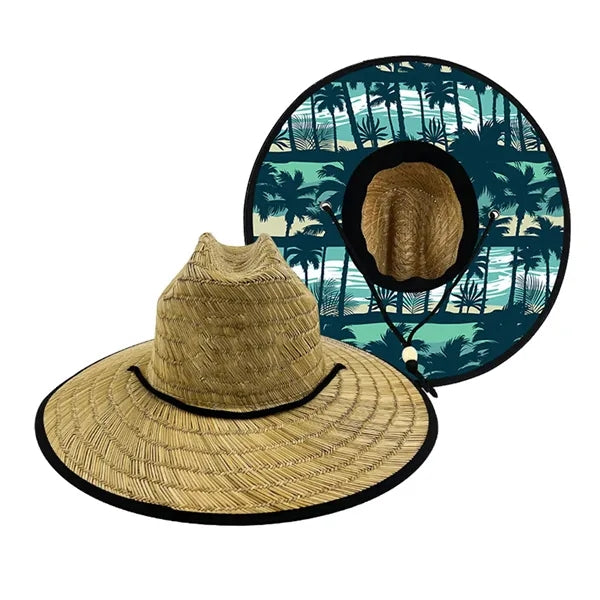 Eco Friendly Straw Lifeguard Hats with Patch Logo