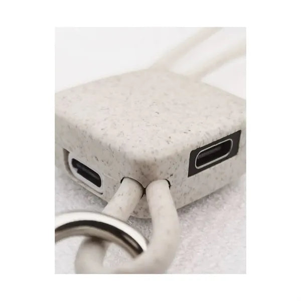 Eco Wheat Straw 4 in 1 Cable Keychain