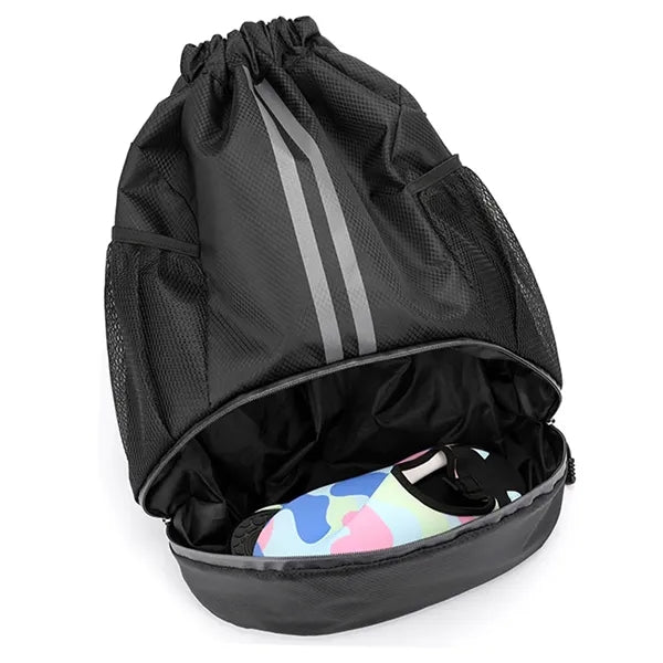 Waterproof Drawstring Backpack with Shoe Pocket