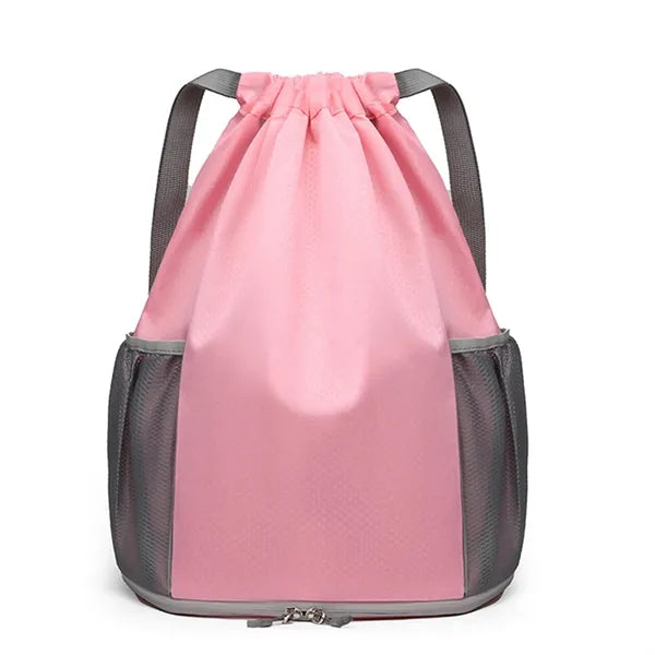 Sports Drawstring Backpack With Independent Shoe Pocket