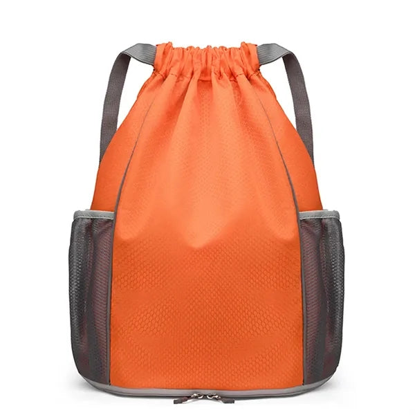 Sports Drawstring Backpack With Independent Shoe Pocket